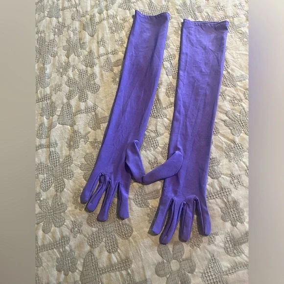 Purple long gloves women’s.   Jessica rabbit - Picture 2 of 2